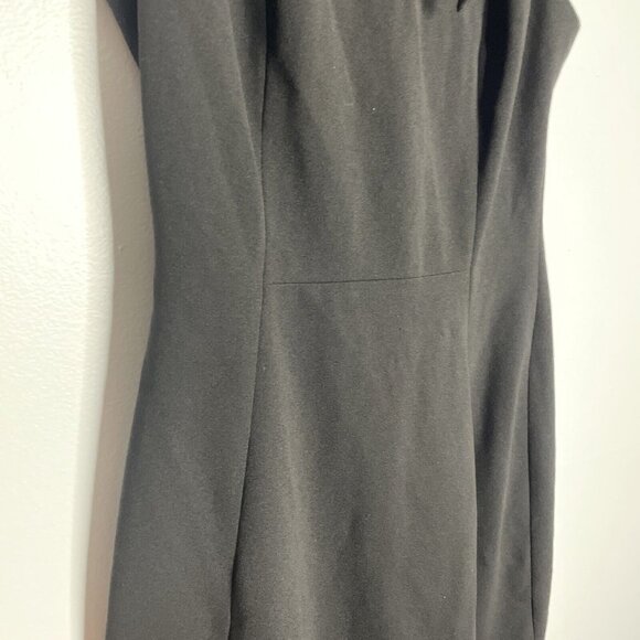 Calvin Klein BLACK Tie Neck Sleeveless Crepe Dress size 2 Bow-Neck Sheath - Picture 6 of 12